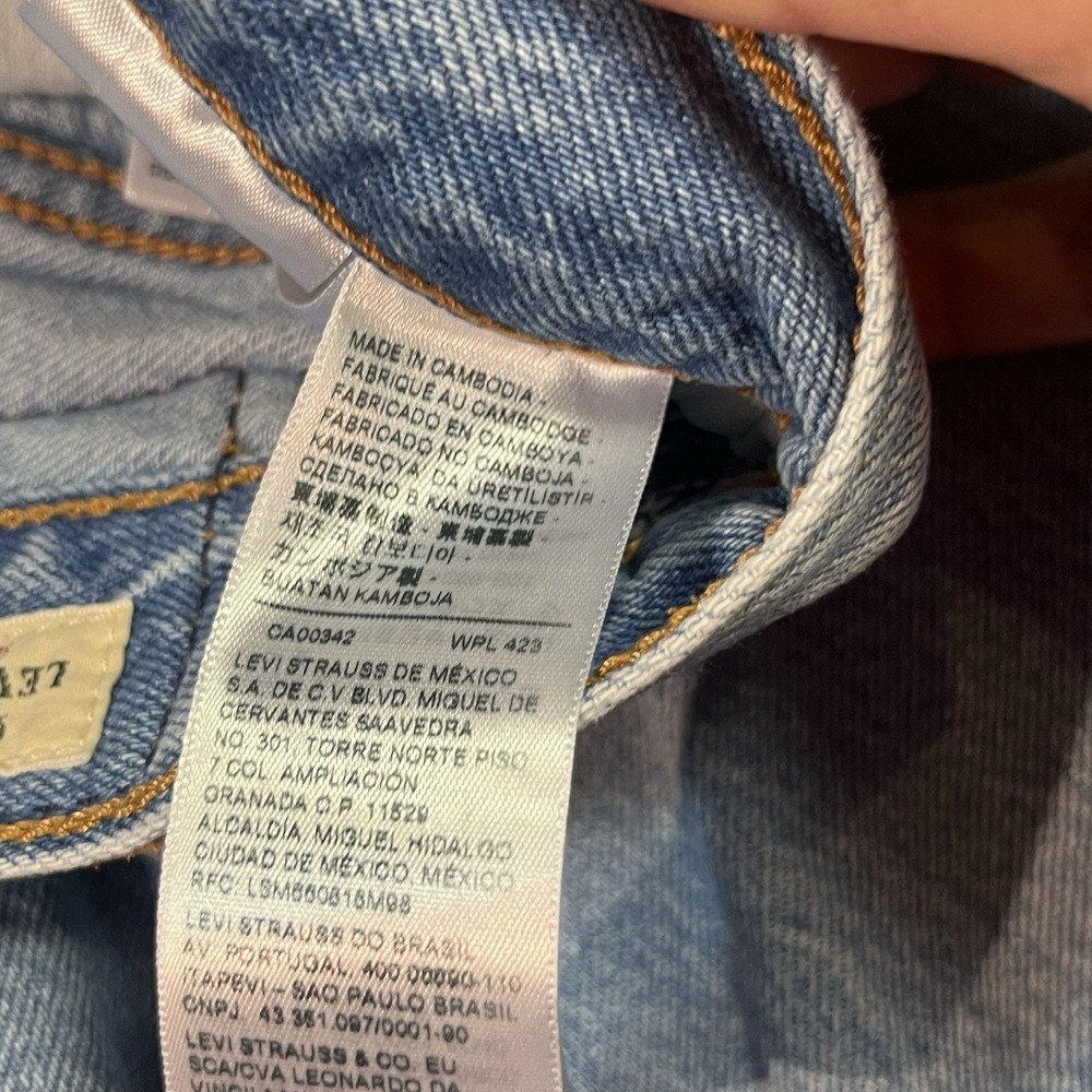 Levi's Women's Blue Denim Premium Ribcage Wide Leg Jeans 24 X 32 High Rise - Picture 9 of 11